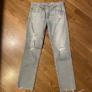 AG Adriano Goldschmied Light Gray Boyfriend Jeans